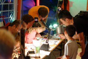 Soldering at Camp 2015 at BlinkenArea